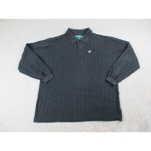 Big Dogs Polo Shirt Mens Extra Large‎ Gray Long Sleeve Outdoors Cotton Casual*
